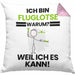Fluglotse Geschenk Kissen mit Füllung 40x40 Lustiger Spruch Ich Bin Fluglotse Warum Weil Ich Es Kann Geschenkidee Bester Fluglotse Geburtstag (Grau) Rosa Trendation