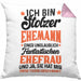 Ehemann Geschenk Kissen mit Füllung 40x40 Ich Bin Stolzer Ehemann Einer Fantastischen Ehefrau Jahrestag Geschenkidee Gag Joke (Grau) Rosa Trendation