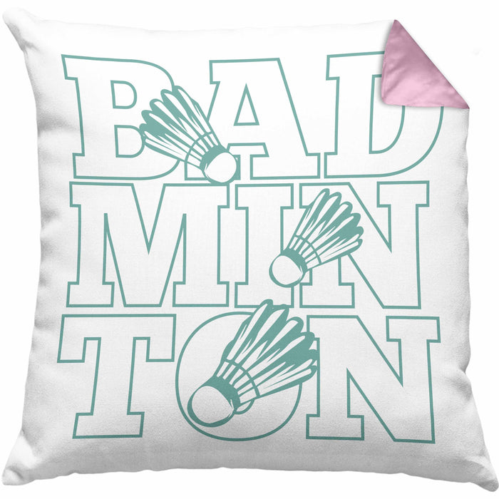 Lustige Badminton Kissen mit Füllung 40x40 Geschenk für Badmintonspieler Badminton Lehrer Coach Trainer Geschenkidee (Grau) Rosa Trendation