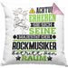Rockmusiker Geschenk Kissen mit Füllung 40x40 Lustiger Spruch Erheben Sie Sich Der Rockmusiker Betritt den Raum (Grau) Rosa Trendation