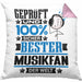 Musikfan Geschenk Lustiger Spruch für Musikfan Geschenkidee Bester Musikfan Der WeltKissen mit Füllung 40x40 (Grau) Rosa Trendation