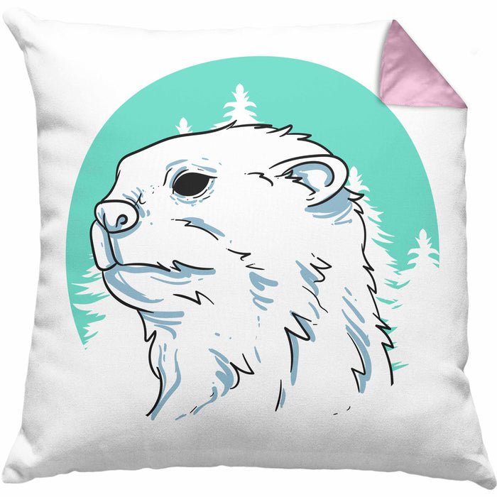 Otter Kissen mit Füllung 40x40 Geschenk Natur Otter-Liebhaber Geschenkidee Geburtstag (Grau) Rosa Trendation