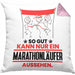 Marathonläufer Geschenk Kissen mit Füllung 40x40 So Gut Kann Nur Ein Marathonläufer Aussehen Geschenkidee (Grau) Rosa Trendation