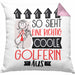 Golferin Geschenk Kissen mit Füllung 40x40 Lustig Geschenkidee für Golferin Geburtstag So Sieht Eine Richtig Coole Golferin Aus Frauen Spruch (Grau) Rosa Trendation