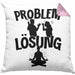 Yoga Kissen mit Füllung 40x40 Geschenk für Yogalehrer Männer Geschenkidee Problem und Lösung Yoga (Grau) Rosa Trendation