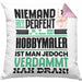 Hobbymaler Geschenk Kissen mit Füllung 40x40 Lustige Geschenkidee für Hobbymaler Geburtstag Niemand Ist Perfekt Aber Als Hobbymaler Ist Man Nah Dran (Grau) Rosa Trendation