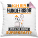 Hundefrisör Kissen mit Füllung 40x40 Geschenk für Hundefrisör Geburtstag Lustiger Spruch Was Ist Deine Superkraft (Grau) Rosa Trendation