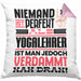 Yogalehrer Geschenk Kissen mit Füllung 40x40 Lustige Geschenkidee für Yogalehrer Geburtstag Niemand Ist Perfekt Aber Als Yogalehrer Ist Man Nah Dran (Grau) Rosa Trendation