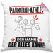 Parkour-Athlet Kissen mit Füllung 40x40 Geschenk für Parkour-Athlet Der Mann Der Alles Kann Geschenkidee zum Geburtstag (Grau) Rosa Trendation