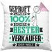 Verkäufer Geschenk Lustiger Spruch für Verkäufer Geschenkidee Bester Verkäufer Der WeltKissen mit Füllung 40x40 (Grau) Rosa Trendation