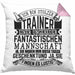 Trainer Geschenk Kissen mit Füllung 40x40 Ich Bin Stolzer Trainer Fußball Basketball Eis-Hockey Trainer Geschenkidee (Grau) Rosa Trendation