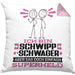 Schwippschwager Geschenk Kissen mit Füllung 40x40 Ich Bin Schwippschwager Aber Sag Doch Einfach Superheld Lustige Geschenkdiee für Schwippschwager (Grau) Rosa Trendation