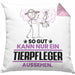 Tierpfleger Geschenk Kissen mit Füllung 40x40 So Gut Kann Nur Ein Tierpfleger Aussehen Geschenkidee (Grau) Rosa Trendation