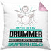 Drummer Geschenk Kissen mit Füllung 40x40 Ich Bin Drummer Aber Sag Doch Einfach Superheld Lustige Geschenkdiee für Drummer (Grau) Rosa Trendation