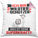 Wildtierschützer Kissen mit Füllung 40x40 Geschenk für Wildtierschützer Geburtstag Lustiger Spruch Was Ist Deine Superkraft (Grau) Rosa Trendation