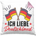 Ich Liebe Deutschland Kissen mit Füllung 40x40 Geschenk Geschenkidee Flagge (Grau) Rosa Trendation