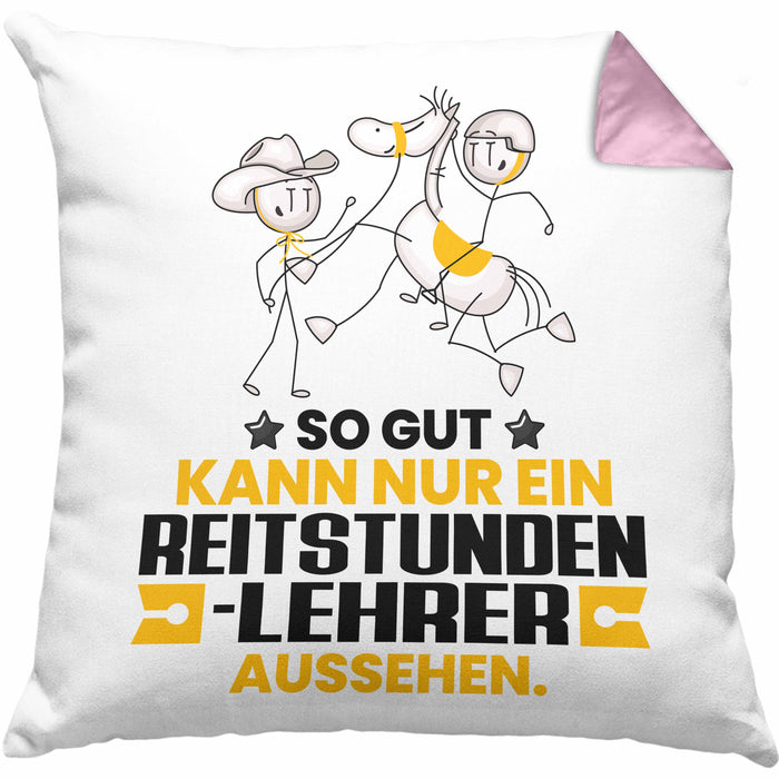 Reitstundenlehrer Geschenk Kissen mit Füllung 40x40 So Gut Kann Nur Ein Reitstundenlehrer Aussehen Geschenkidee (Grau) Rosa Trendation