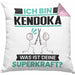 Kendoka Kissen mit Füllung 40x40 Geschenk für Kendoka Geburtstag Lustiger Spruch Was Ist Deine Superkraft (Grau) Rosa Trendation