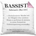 Bassist Kissen mit Füllung 40x40 Geschenk Definition Lustiger Spruch Bass-Spieler Geschenkidee (Grau) Rosa Trendation