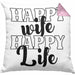 Lustige Kissen mit Füllung 40x40 Geschenk für Ehemann Spruch Happy Wife Happy Life Ehemann Geschenkidee (Grau) Rosa Trendation