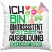 Diätassistent Ausbildung Kissen mit Füllung 40x40 Geschenk Ich Bin Diätassistent In Der Ausbildung Ich Darf Das Geschenkidee Spruch (Grau) Rosa Trendation