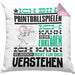 Paintballspieler Geschenk Kaffee-Kissen mit Füllung 40x40 Geschenkidee für Paintballspieler Ich Bin Paintballspieler Ich Kann Es Dir Erklären Jedoch Nicht Für Dich Verstehen Spruch Lustig (Grau) Rosa Trendation
