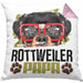 Rottweiler Papa Besitzer Kissen mit Füllung 40x40 Geschenk Lustiger Spruch Geschenkidee Rottweiler Liebhaber (Grau) Rosa Trendation