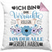 Kollegin Kissen mit Füllung 40x40 Geschenk Lustiger Spruch Geschenkidee Ich Bin Die Verrückte Kollegin Von Der Alle Geredet Haben (Grau) Rosa Trendation