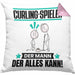 Curling-Spieler Kissen mit Füllung 40x40 Geschenk für Curling-Spieler Der Mann Der Alles Kann Geschenkidee zum Geburtstag (Grau) Rosa Trendation