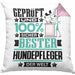 Hundepfleger Geschenk Lustiger Spruch für Hundepfleger Geschenkidee Bester Hundepfleger Der WeltKissen mit Füllung 40x40 (Grau) Rosa Trendation