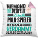 Polo-Spieler Geschenk Kissen mit Füllung 40x40 Lustige Geschenkidee für Polo-Spieler Geburtstag Niemand Ist Perfekt Aber Als Polo-Spieler Ist Man Nah Dran (Grau) Rosa Trendation