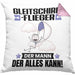 Gleitschirmflieger Kissen mit Füllung 40x40 Geschenk für Gleitschirmflieger Der Mann Der Alles Kann Geschenkidee zum Geburtstag (Grau) Rosa Trendation