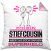 Stiefcousin Geschenk Kissen mit Füllung 40x40 Ich Bin Stiefcousin Aber Sag Doch Einfach Superheld Lustige Geschenkdiee für Stiefcousin (Grau) Rosa Trendation