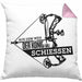 Bogenschießen Kissen mit Füllung 40x40 mit Bogenschütze Spruch - Geschenk für Pfeil und Bogen Fans Aus Dem Weg Der König Will Schießen (Grau) Rosa Trendation