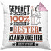 Klangkünstler Geschenk Lustiger Spruch für Klangkünstler Geschenkidee Bester Klangkünstler Der WeltKissen mit Füllung 40x40 (Grau) Rosa Trendation