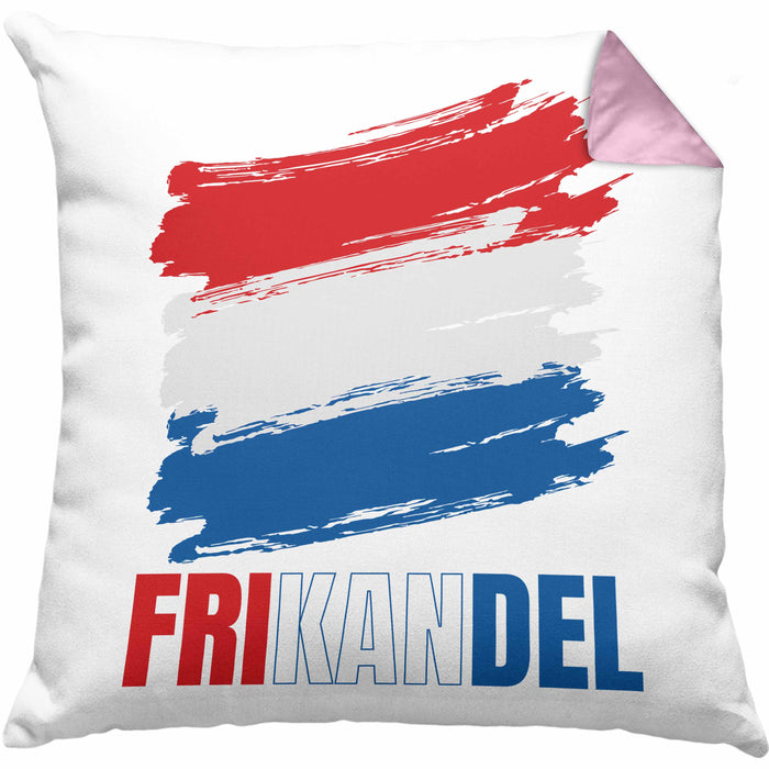 Holland Fan Kissen mit Füllung 40x40 Geschenk Holländer Frikande (Grau) Rosa Trendation