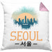 Seoul Kissen mit Füllung 40x40 Geschenk Südkorea South Korea Kpop (Grau) Rosa Trendation