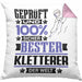 Kletterer Geschenk Lustiger Spruch für Kletterer Geschenkidee Bester Kletterer Der WeltKissen mit Füllung 40x40 (Grau) Rosa Trendation