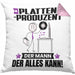 Plattenproduzent Kissen mit Füllung 40x40 Geschenk für Plattenproduzent Der Mann Der Alles Kann Geschenkidee zum Geburtstag (Grau) Rosa Trendation