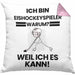 Eishockeyspieler Geschenk Kissen mit Füllung 40x40 Lustiger Spruch Ich Bin Eishockeyspieler Warum Weil Ich Es Kann Geschenkidee Bester Eishockeyspieler Geburtstag (Grau) Rosa Trendation