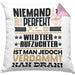 Wildtieraufzüchter Geschenk Kissen mit Füllung 40x40 Lustige Geschenkidee für Wildtieraufzüchter Geburtstag Niemand Ist Perfekt Aber Als Wildtieraufzüchter Ist Man Nah Dran (Grau) Rosa Trendation