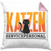 Katzen Servicepersonal Kissen mit Füllung 40x40 Geschenkidee Lustig Spruch Katzenbesitzer KatzenMama (Grau) Rosa Trendation