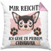 Chihuahua Besitzer Kissen mit Füllung 40x40 Geschenk Lustiger Spruch Geschenkidee Mir Reichts Ich Geh Zu Meinem Chihuahua (Grau) Rosa Trendation