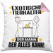 ExotischeTierhalter Kissen mit Füllung 40x40 Geschenk für ExotischeTierhalter Der Mann Der Alles Kann Geschenkidee zum Geburtstag (Grau) Rosa Trendation