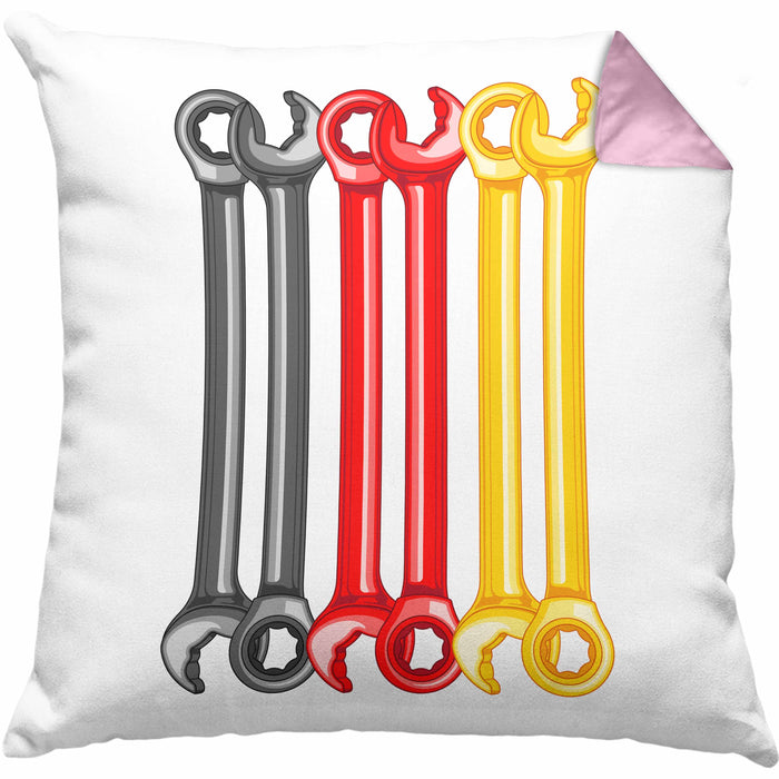 KFZ Mechaniker Geschenk Lustig Kissen mit Füllung 40x40 Automechaniker Mechatroniker Werkstatt Kissen mit Füllung 40x40 Deutschland Flagge (Grau) Rosa Trendation