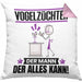 Vogelzüchter Kissen mit Füllung 40x40 Geschenk für Vogelzüchter Der Mann Der Alles Kann Geschenkidee zum Geburtstag (Grau) Rosa Trendation