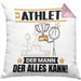 Athlet Kissen mit Füllung 40x40 Geschenk für Athlet Der Mann Der Alles Kann Geschenkidee zum Geburtstag (Grau) Rosa Trendation