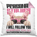 Französische Bulldogge Besitzerin Kissen mit Füllung 40x40 Geschenk Lustiger Spruch Geschenkidee Personal Stalker (Grau) Rosa Trendation