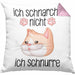 Katzen Mama Kissen mit Füllung 40x40 Geschenk Ich Schnarche Nicht Ich Schnurre Lustige Geschenkidee Katzen Fans Besitzer (Grau) Rosa Trendation