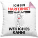 Harfenist Geschenk Kissen mit Füllung 40x40 Lustiger Spruch Ich Bin Harfenist Warum Weil Ich Es Kann Geschenkidee Bester Harfenist Geburtstag (Grau) Rosa Trendation